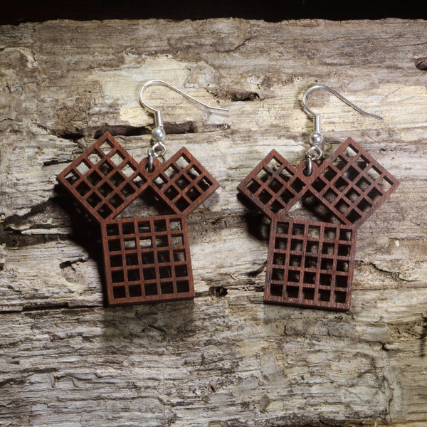 Pythagorean Theorem Wooden Dangle Earrings | Math Teacher Jewelry