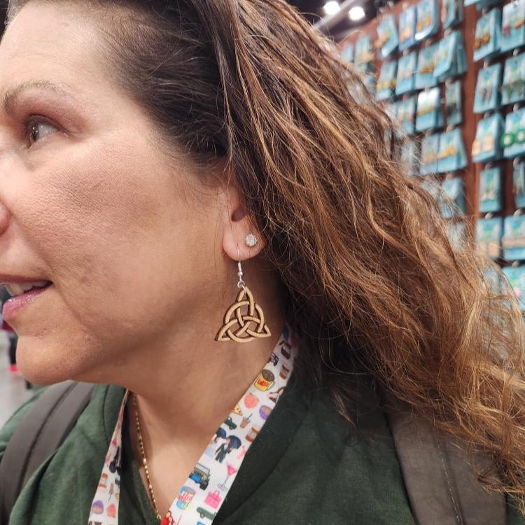 Celtic Trinity Knot Wooden Dangle Earrings - Cate's Concepts, LLC