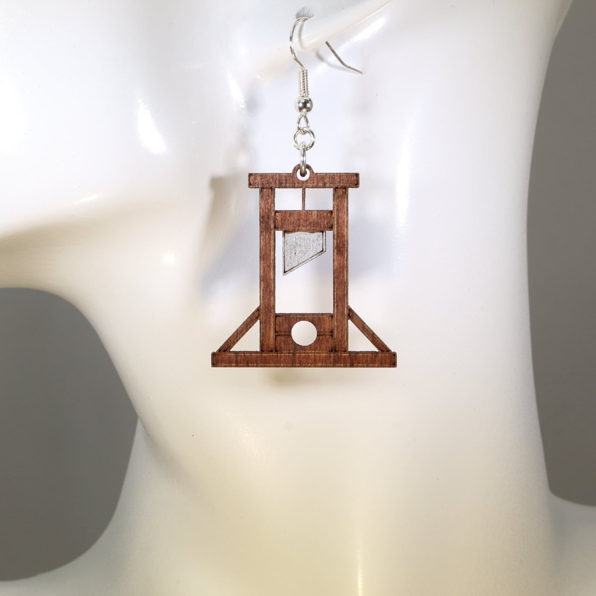 Guillotine Wooden Dangle Earrings - - Cate's Concepts, LLC