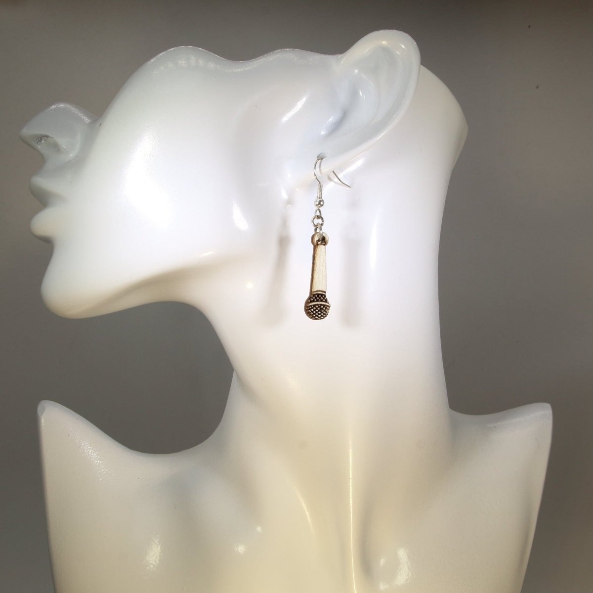Hand Held Vintage Microphone Earrings - - Cate's Concepts, LLC