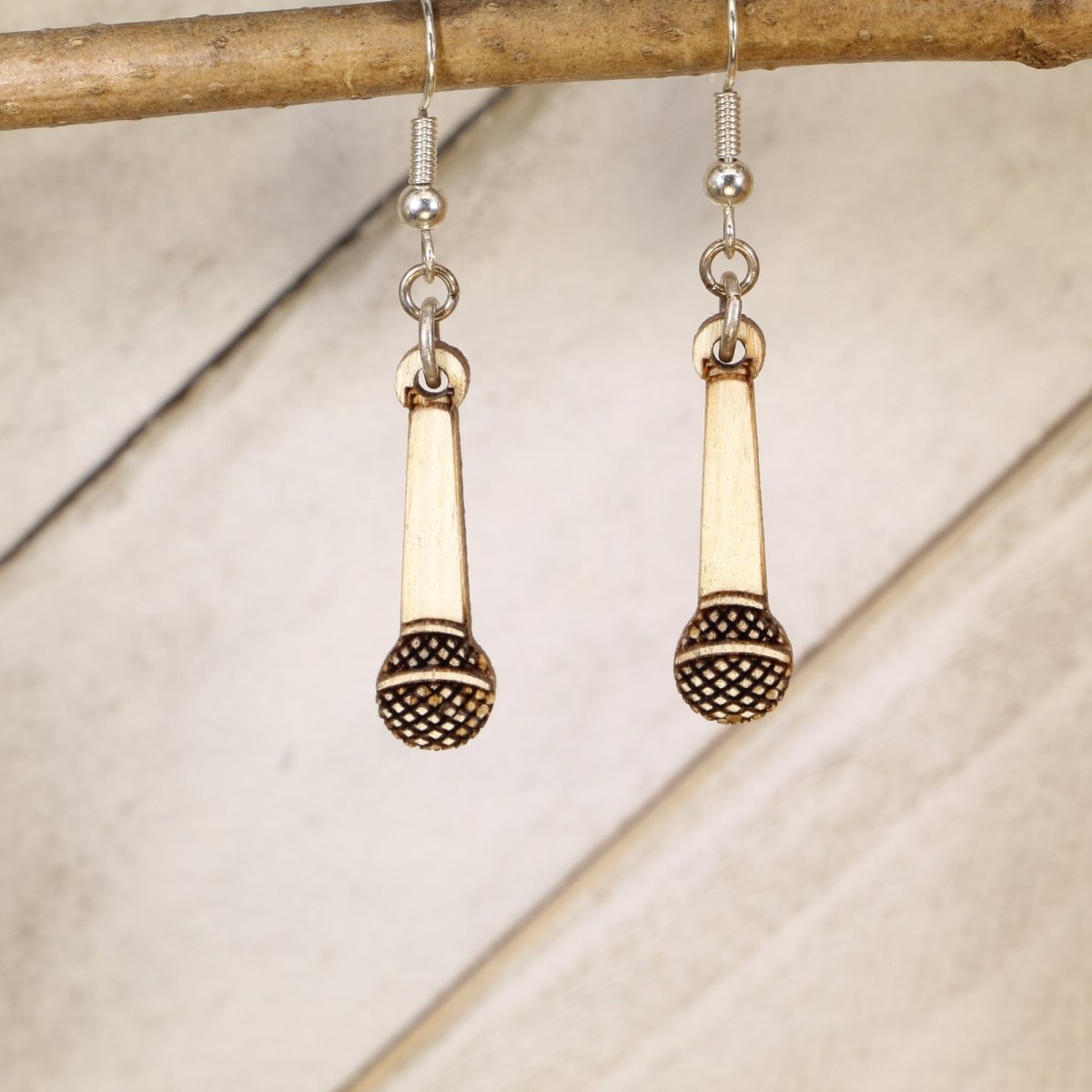 Hand Held Vintage Microphone Earrings - - Cate's Concepts, LLC