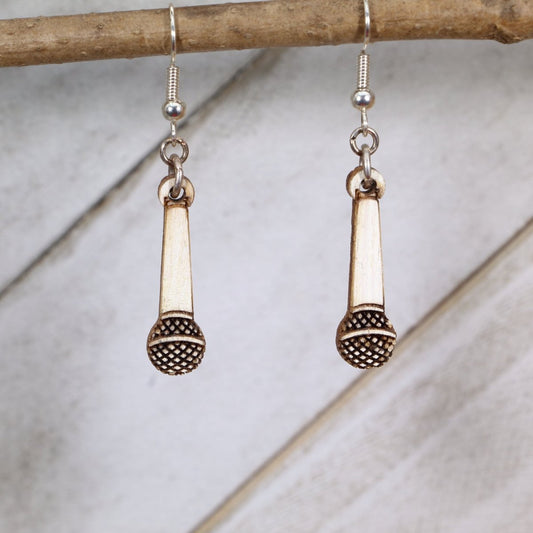 Hanging Microphones Dangle Earrings - - Cate's Concepts, LLC