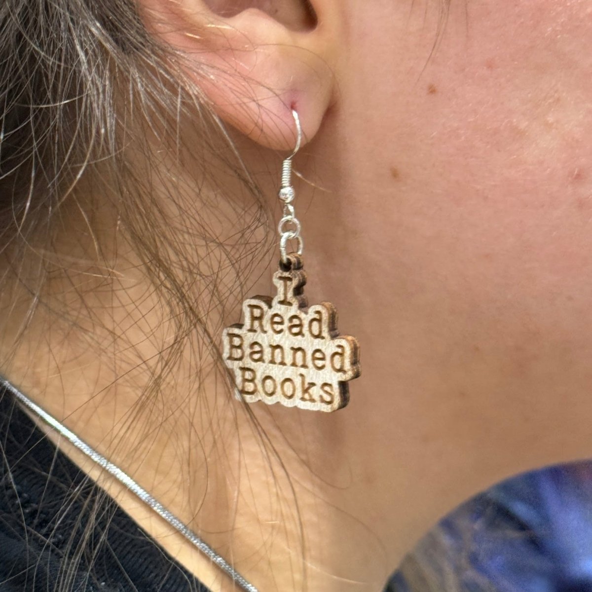 I Read Banned Books Dangle Earrings - Cate's Concepts, LLC