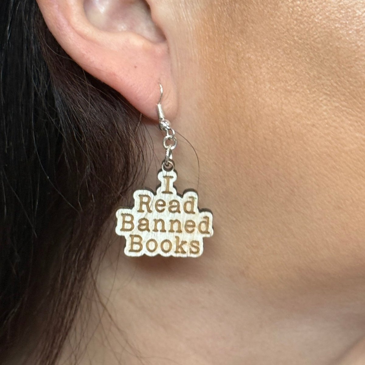 I Read Banned Books Dangle Earrings - Cate's Concepts, LLC