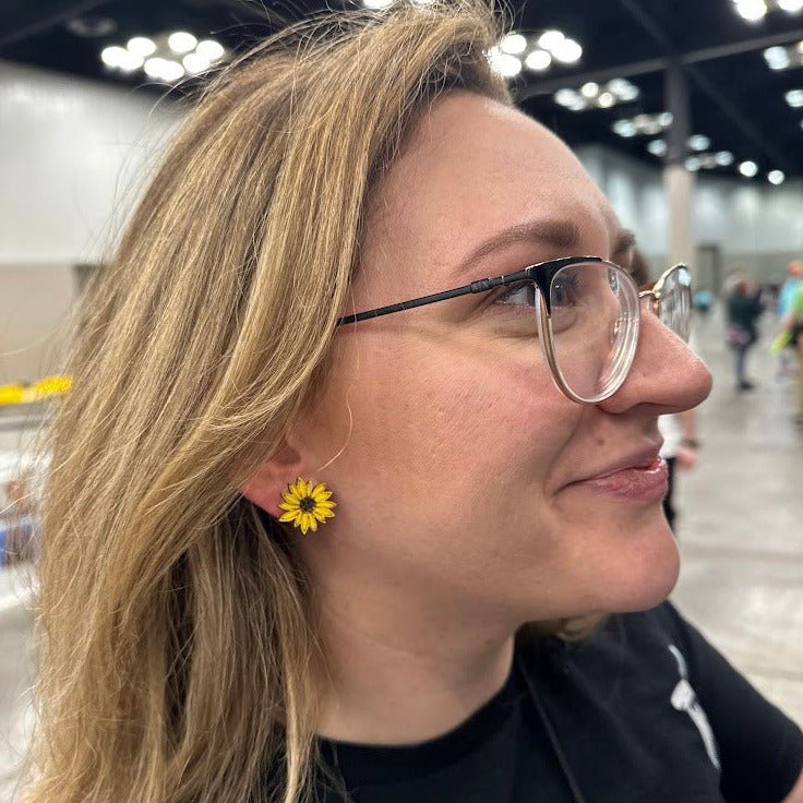 Kansas State Sunflower Dangle Earrings - Dangle - Cate's Concepts, LLC