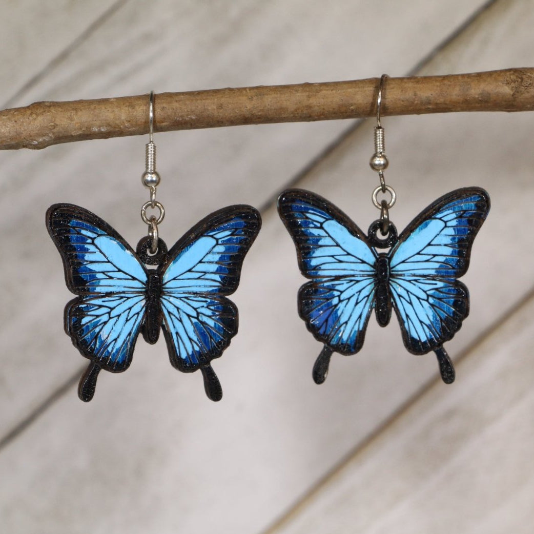 Stunning Blue Morpho Butterfly Earrings | Unique Nature - Inspired Jewelry - Cate's Concepts, LLC