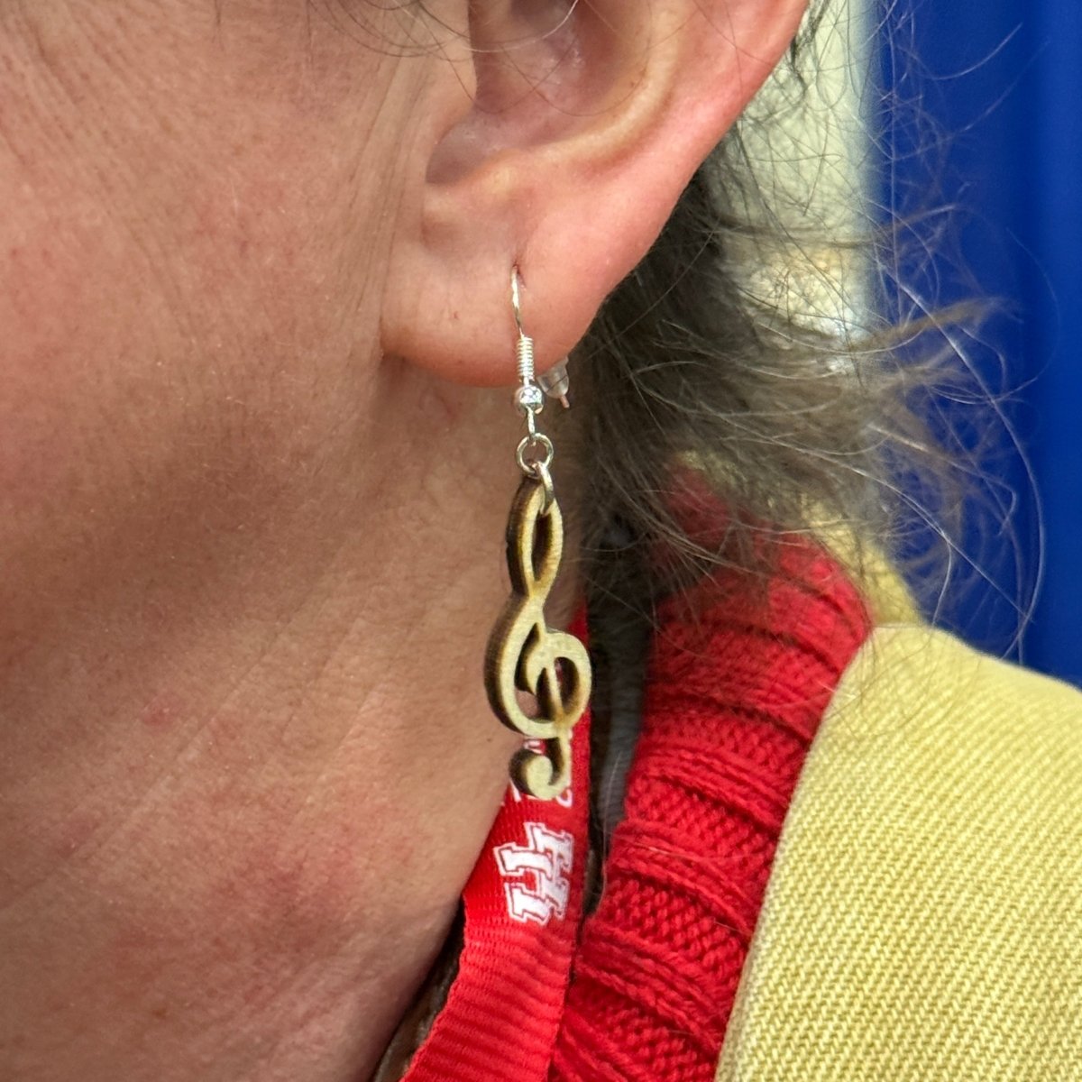 Treble Clef Wooden Dangle Earrings - Cate's Concepts, LLC