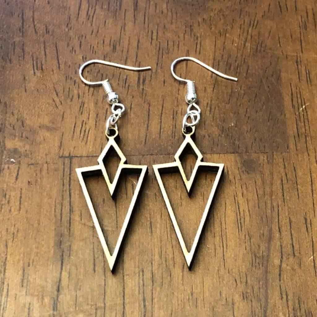Art Deco Arrow Vee Dangle Earrings - - Cate's Concepts, LLC