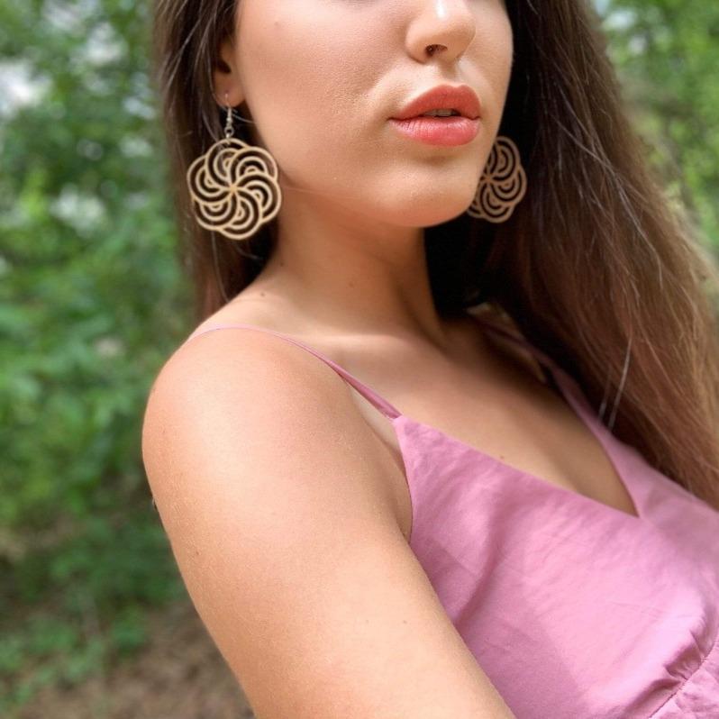 Art Deco Big Hurricane Dangle Earrings - - Cate's Concepts, LLC