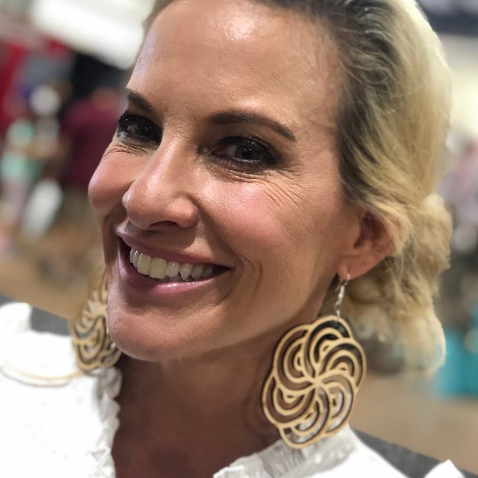 Art Deco Big Hurricane Dangle Earrings - - Cate's Concepts, LLC