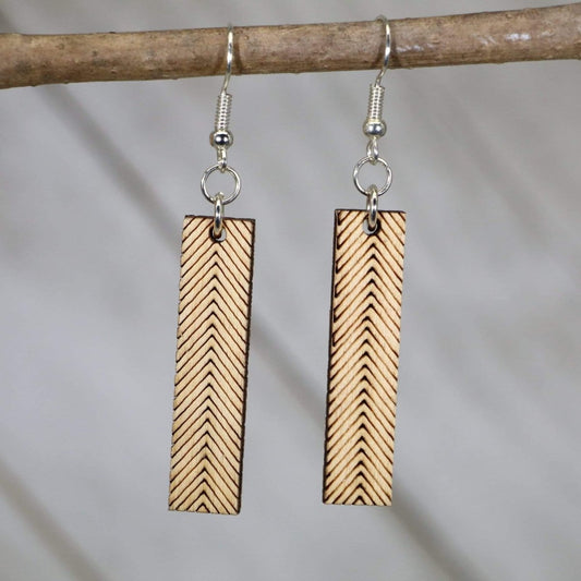 Art Deco Chevron Bar Dangle Earrings - - Cate's Concepts, LLC