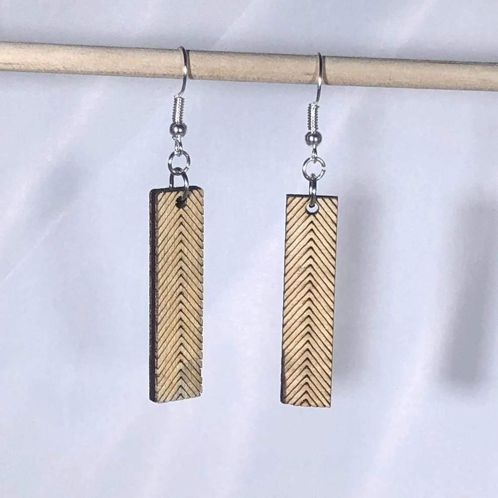 Art Deco Chevron Bar Dangle Earrings - - Cate's Concepts, LLC