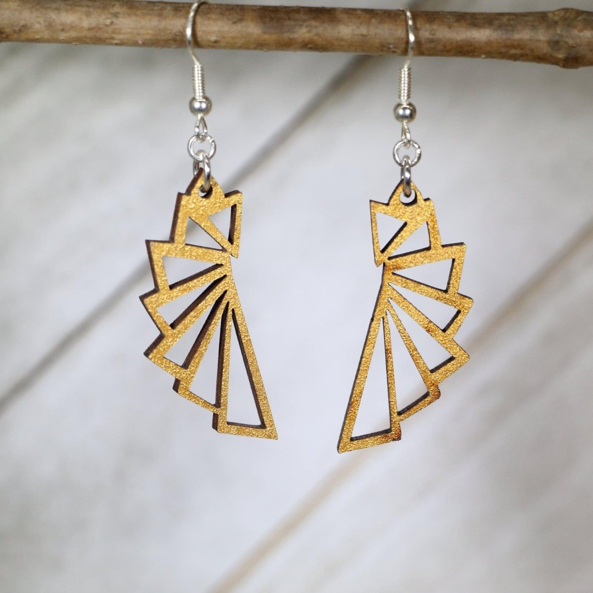 Art Deco Geometric Drop Dangle Earrings - - Cate's Concepts, LLC