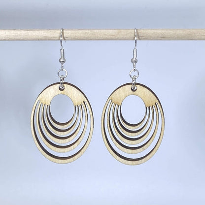 Art Deco Interlocking Circle Dangle Earrings - - Cate's Concepts, LLC