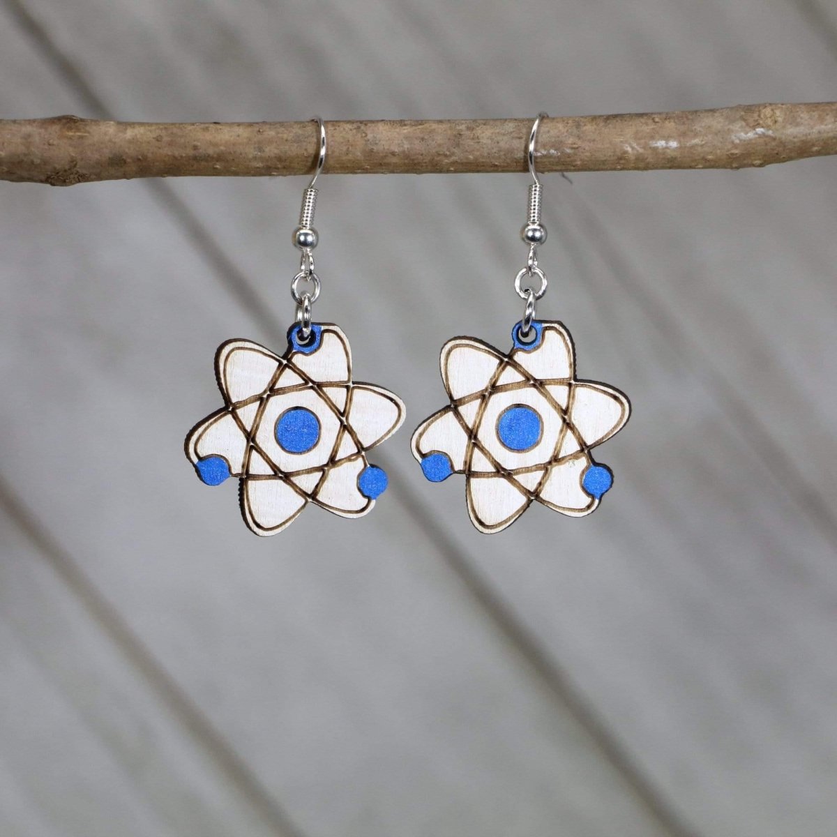 Atom Dangle Wooden Dangle Earrings - - Cate's Concepts, LLC
