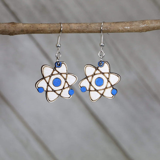 Atom Dangle Wooden Dangle Earrings - - Cate's Concepts, LLC