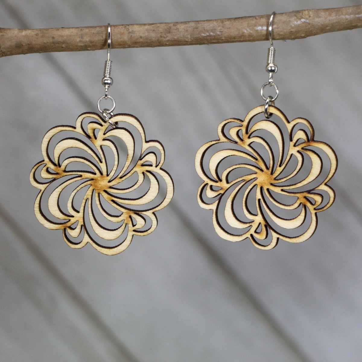 Boho Big Flower Dangle Earrings - - Cate's Concepts, LLC