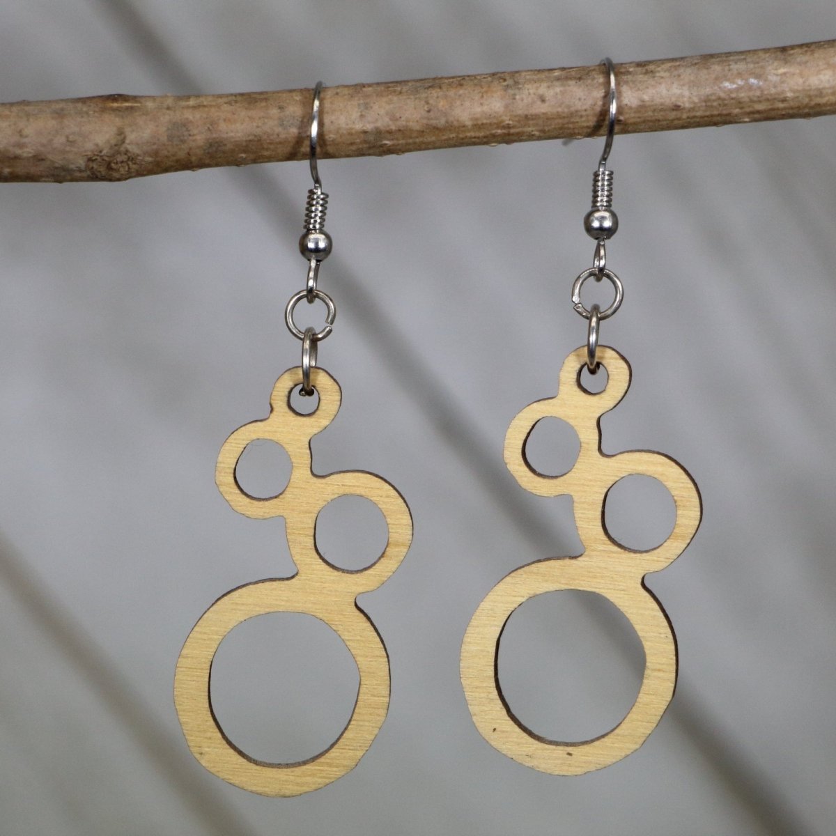 Boho Bubble Wooden Dangle Earrings - - Cate's Concepts, LLC