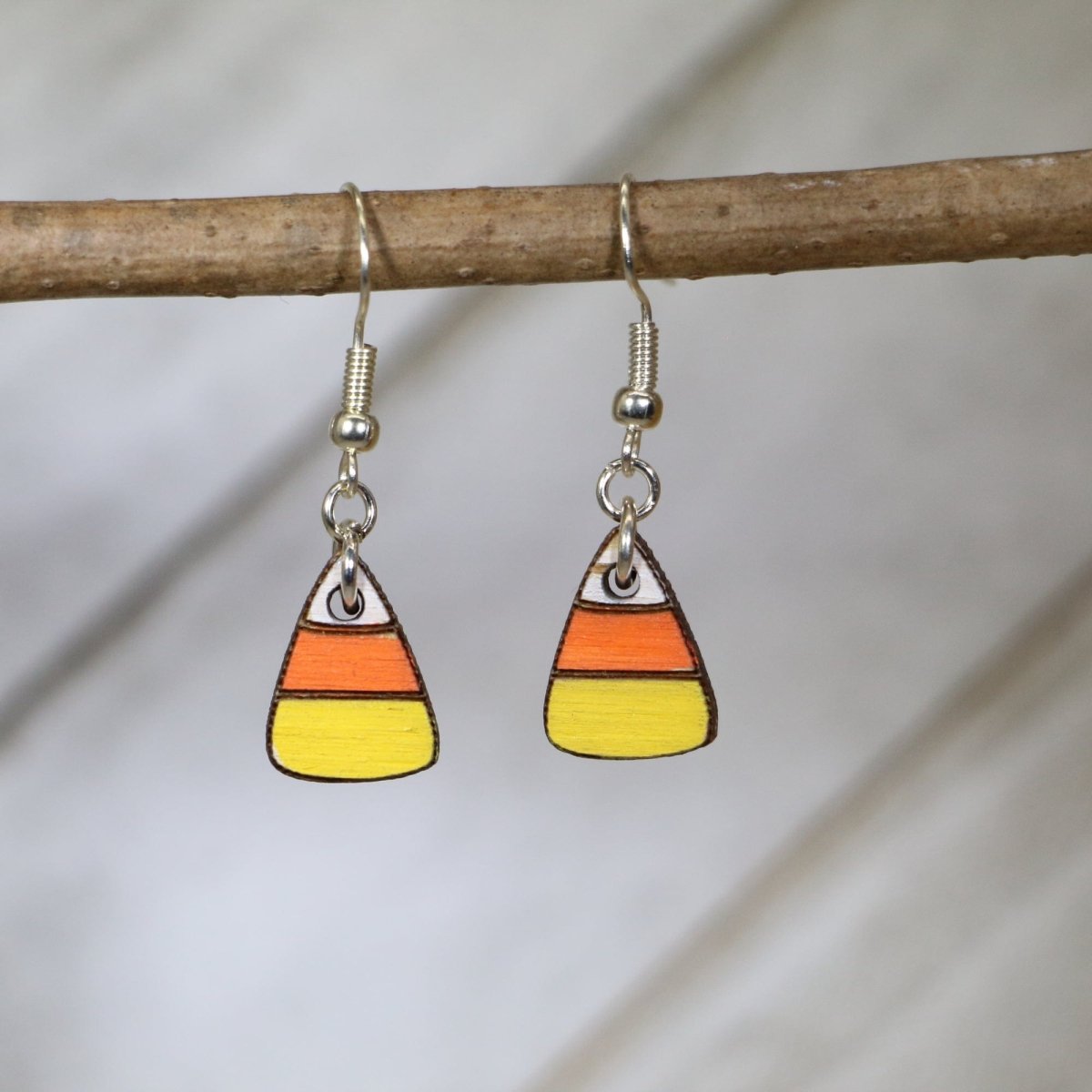 Candy Corn Wooden Dangle Earrings - Dangle - Cate's Concepts, LLC