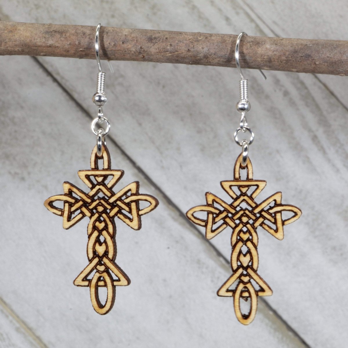 Celtic Knot Cross Dangle Earrings - - Cate's Concepts, LLC