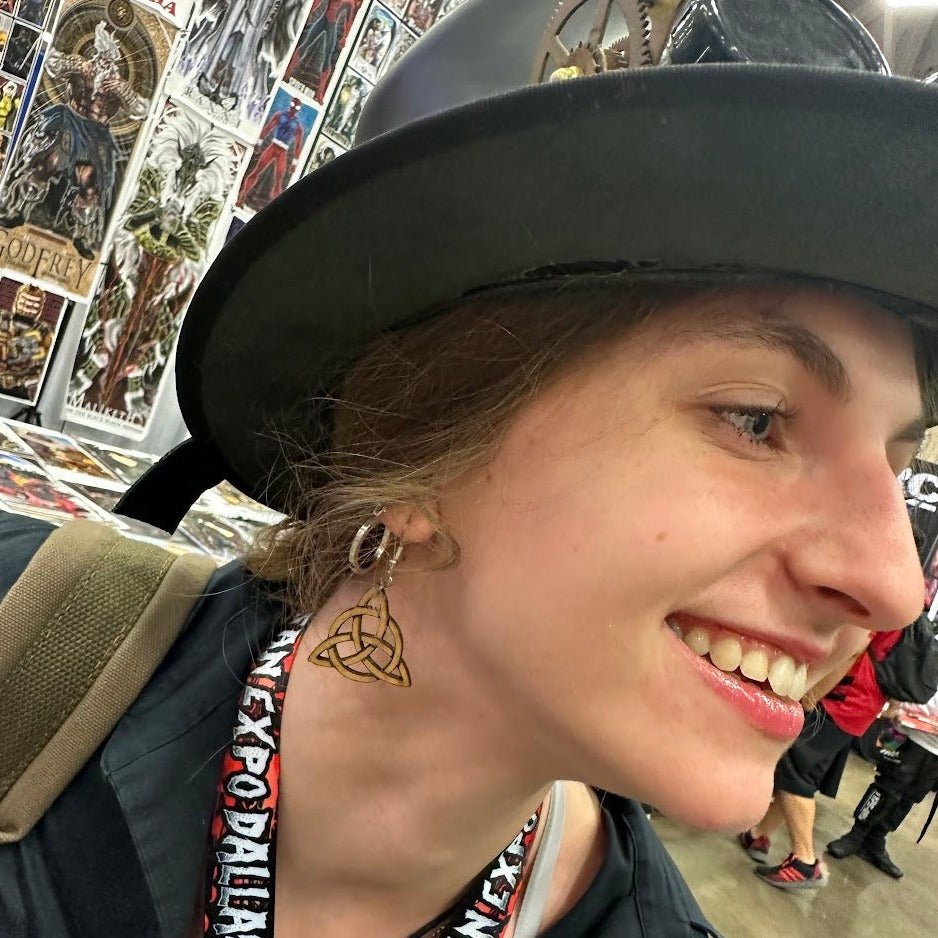 Celtic Trinity Knot Wooden Dangle Earrings - - Cate's Concepts, LLC