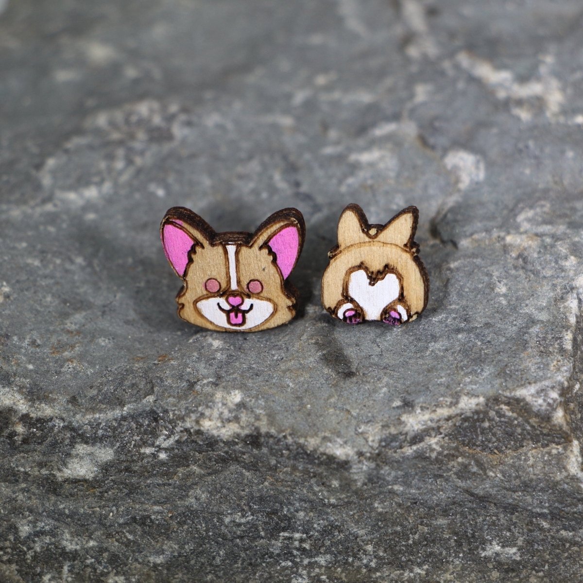Corgi Butt Dangle Earrings - Studs - Cate's Concepts, LLC