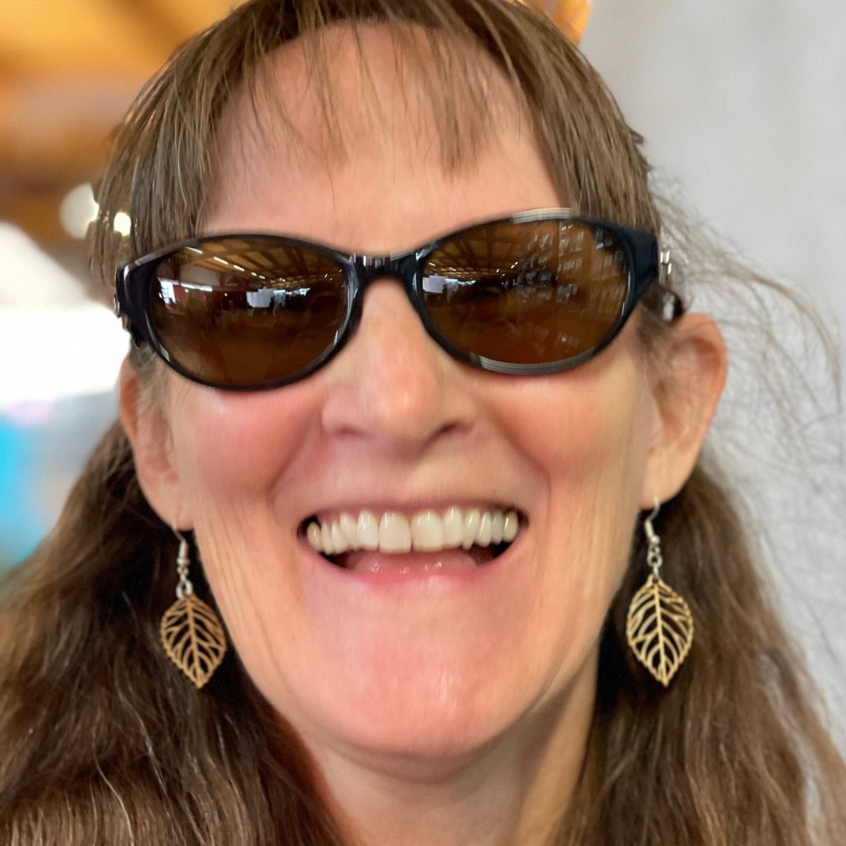 Cutout Leaf Wooden Dangle Earrings - - Cate's Concepts, LLC