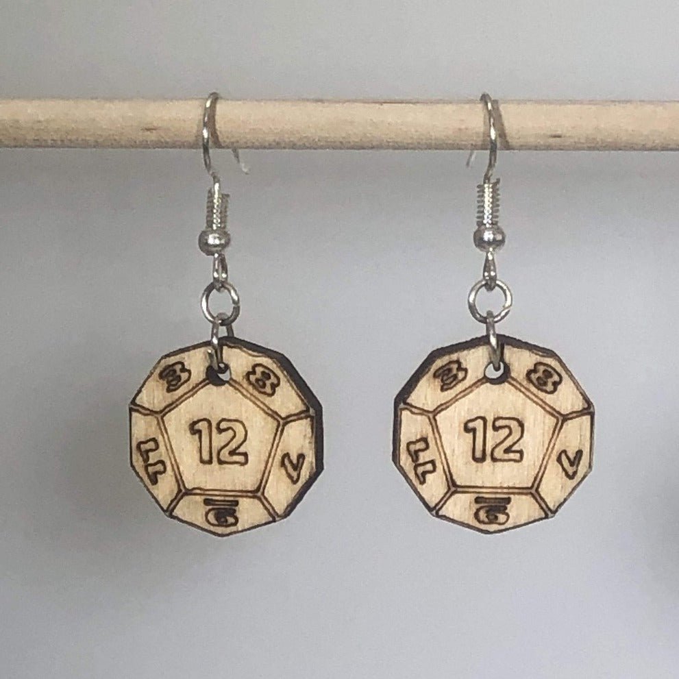 D20 Dungeon & Dragon Dice Dangle Earrings - D12 - Cate's Concepts, LLC