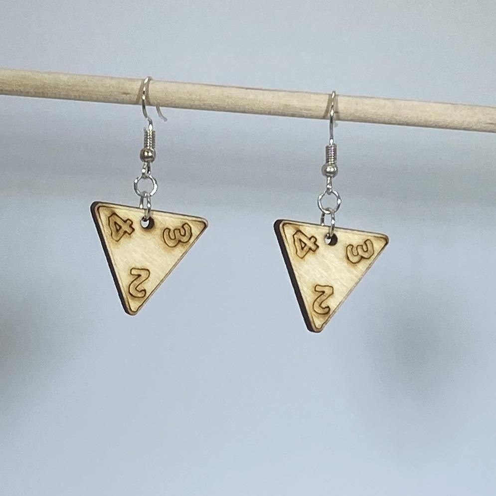 D20 Dungeon & Dragon Dice Dangle Earrings - D4 - Cate's Concepts, LLC
