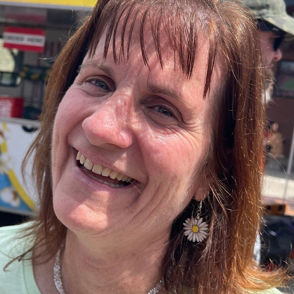 Daisy Delight Wooden Earrings - - Cate's Concepts, LLC