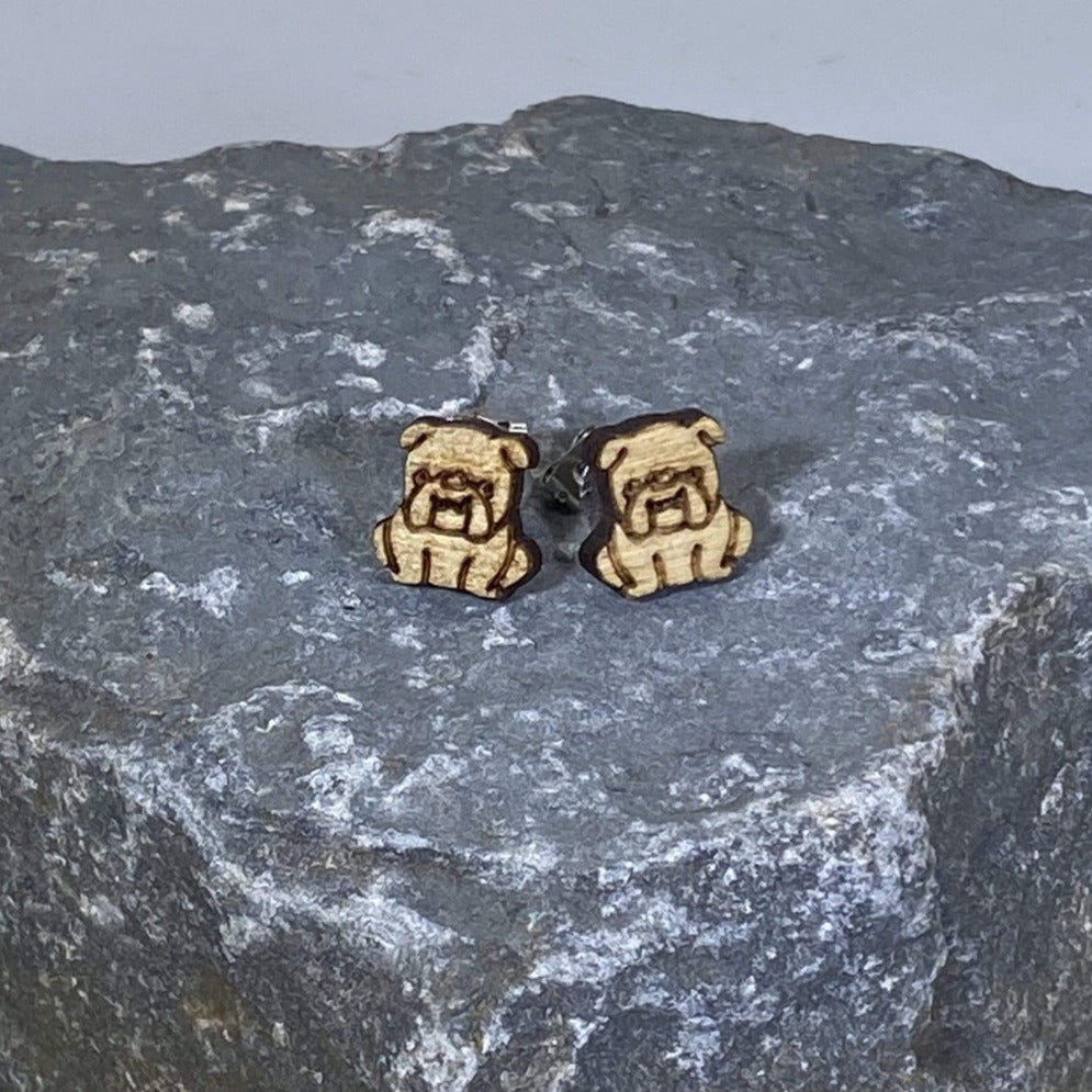 English Bulldog Dangle Earrings - Stud - Cate's Concepts, LLC