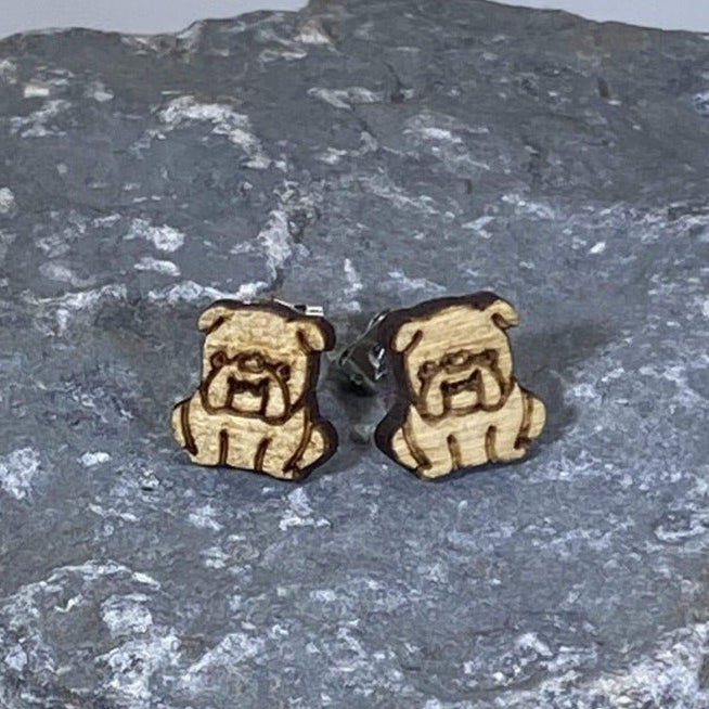 English Bulldog Dangle Earrings - Stud - Cate's Concepts, LLC
