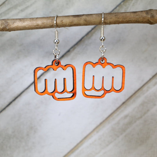 Fist Bump Dangle Earrings - - Cate's Concepts, LLC