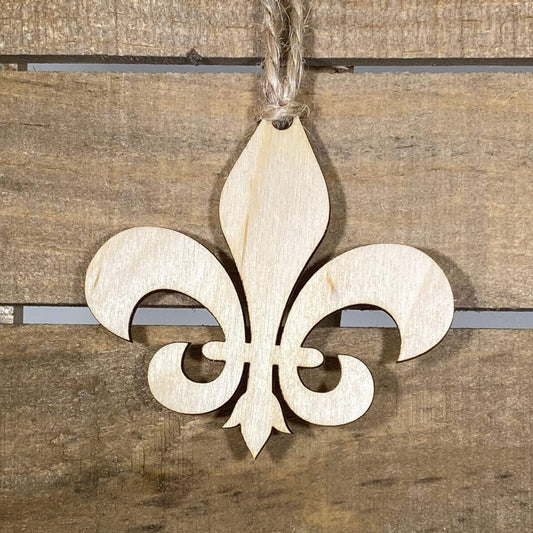 Fleur-de-lis Wooden Christmas Ornaments - - Cate's Concepts, LLC