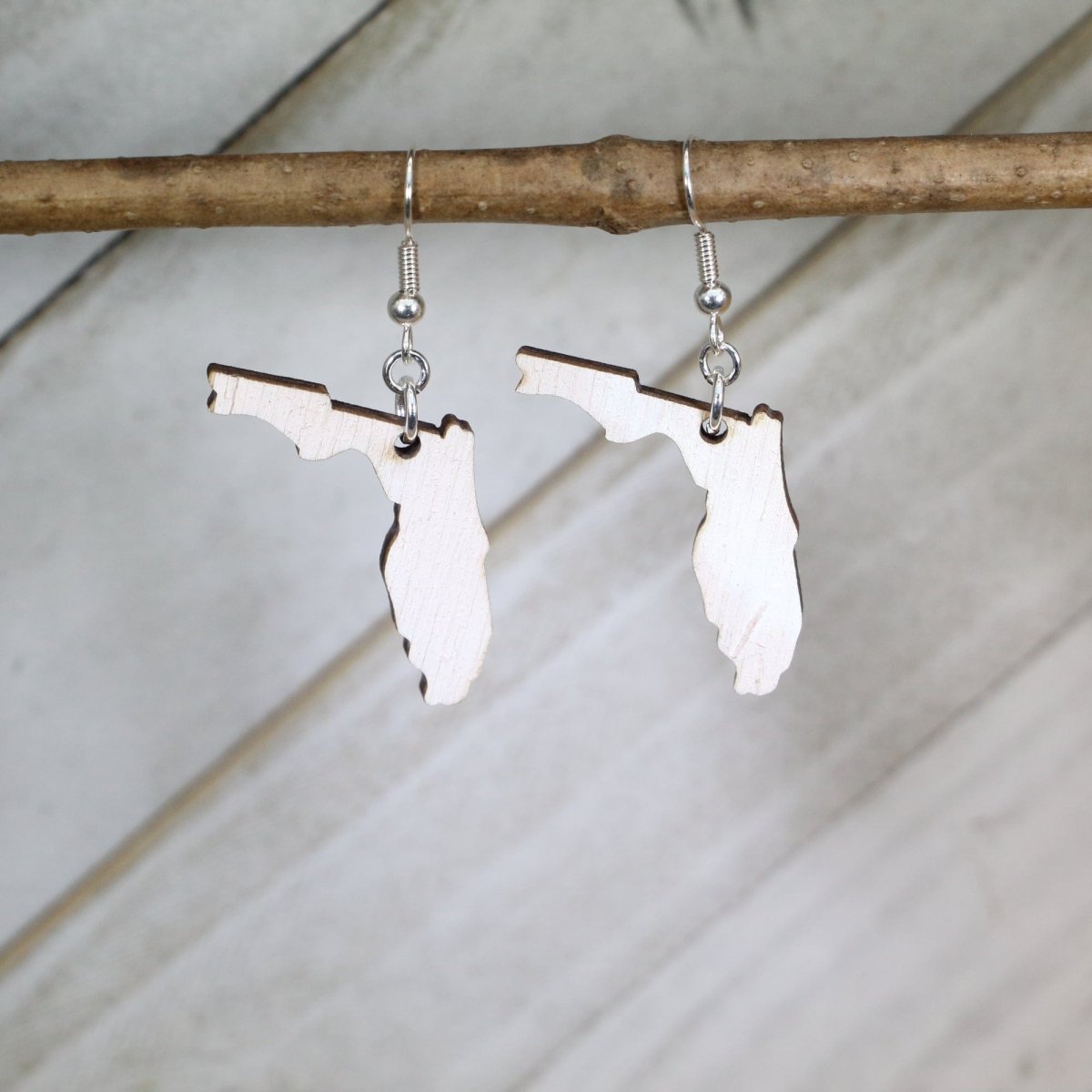 Florida White Dangle Earrings - - Cate's Concepts, LLC