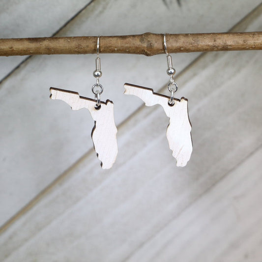 Florida White Dangle Earrings - - Cate's Concepts, LLC