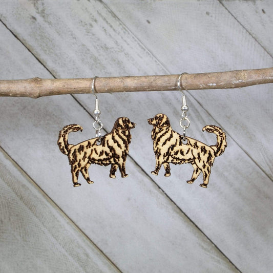 Golden Retriever Dangle Earrings - - Cate's Concepts, LLC
