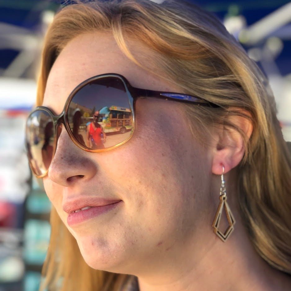 Great Gatsby Wooden Dangle Earrings - - Cate's Concepts, LLC