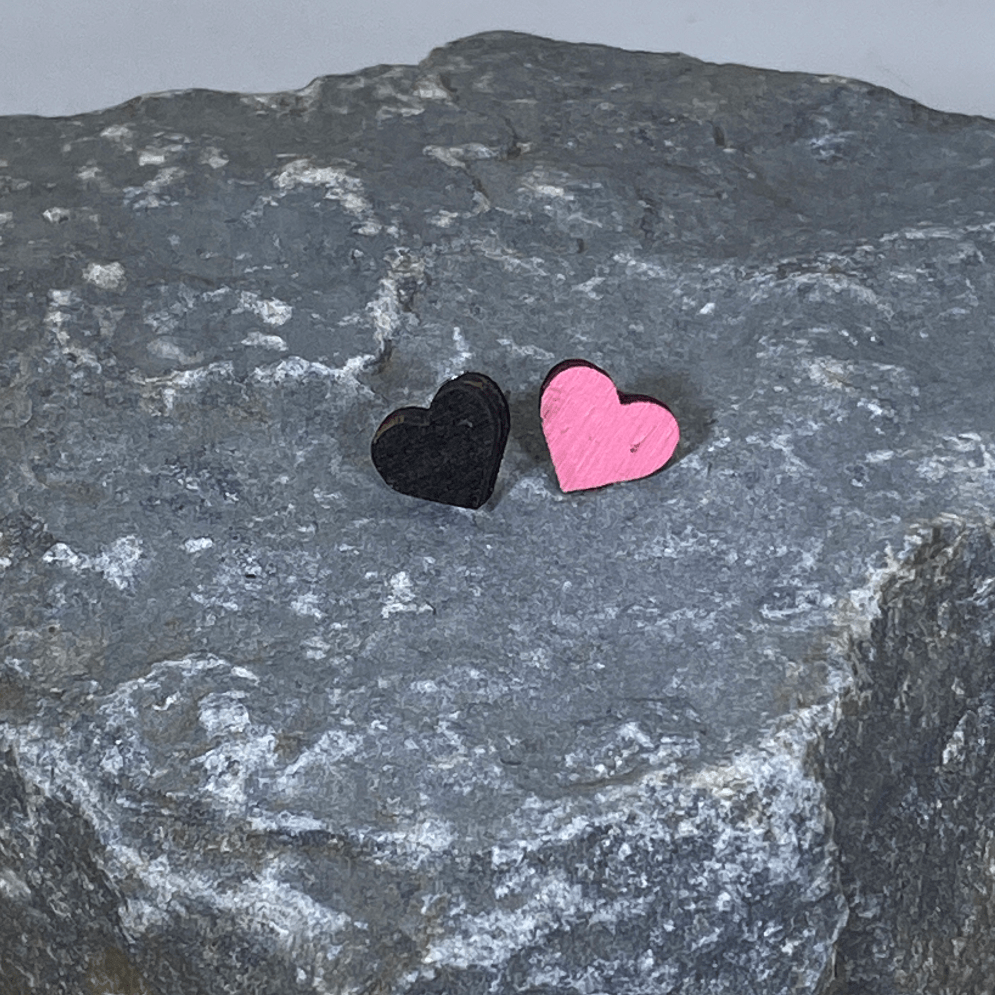 Heart Wooden Stud Earrings - Mixed - Cate's Concepts, LLC