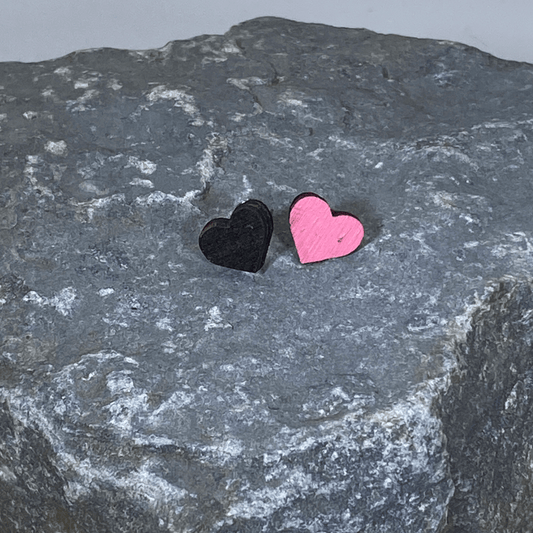 Heart Wooden Stud Earrings - Mixed - Cate's Concepts, LLC