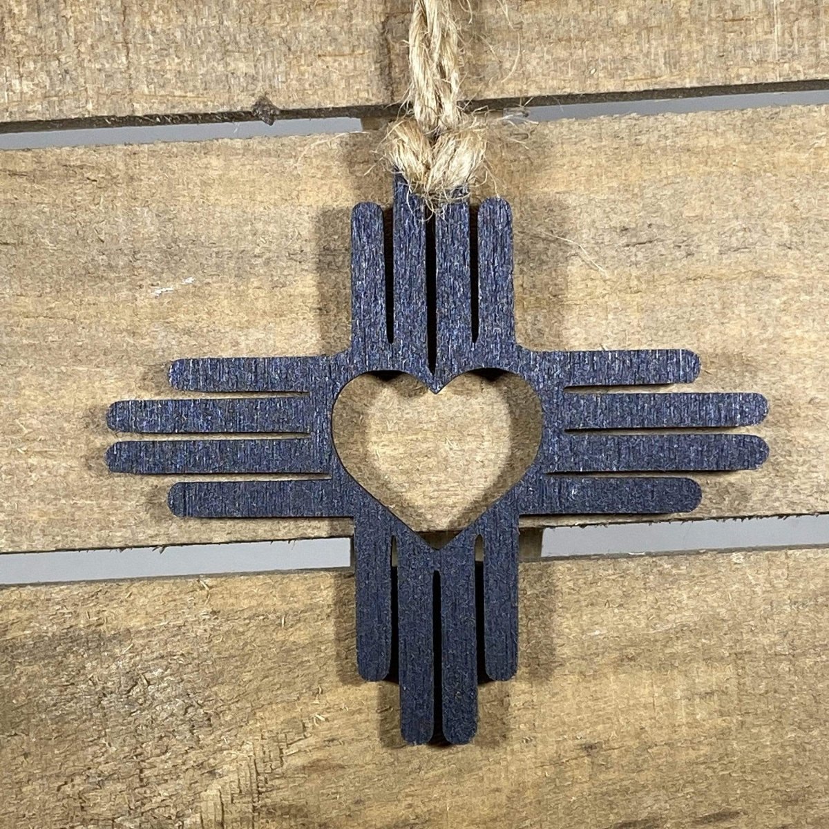 Heart Zia Wooden Christmas Ornaments - - Cate's Concepts, LLC