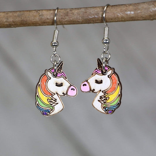 Magical Unicorn Wooden Dangle Earrings - Dangle - Cate's Concepts, LLC
