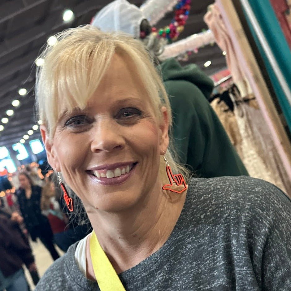 Oklahoma Guns Firing Wooden Dangle Earrings - - Cate's Concepts, LLC