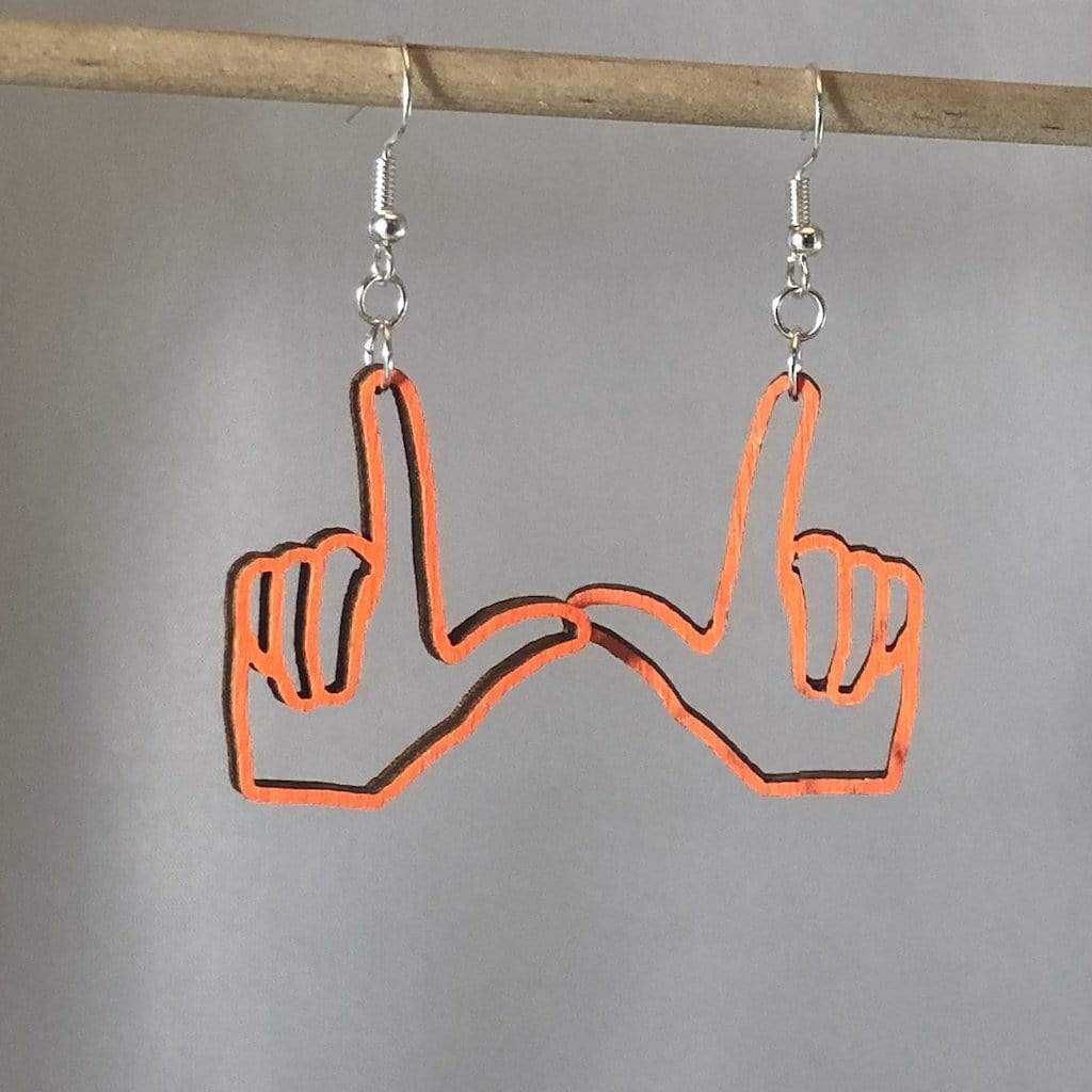 Oklahoma Guns Firing Wooden Dangle Earrings - - Cate's Concepts, LLC