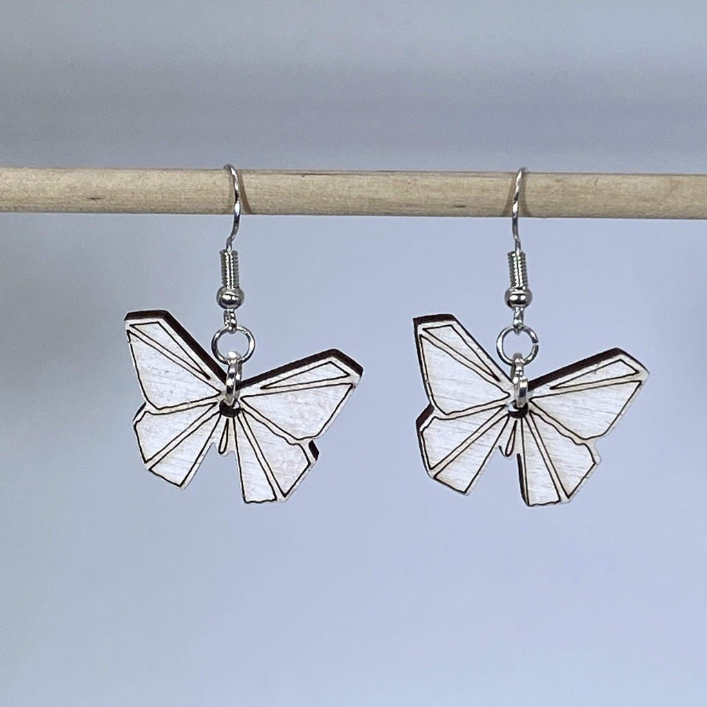 Origami Butterfly Wooden Dangle Earrings - Dangle - Cate's Concepts, LLC