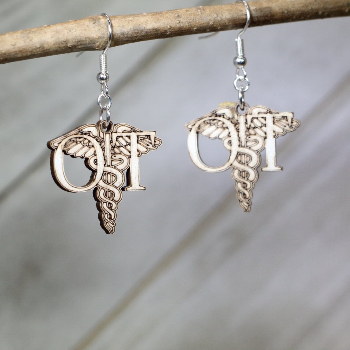 OT Wooden Dangle Earring - - Cate's Concepts, LLC