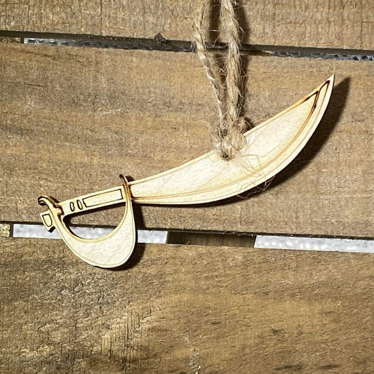 Pirate Sword Christmas Wooden Ornaments - - Cate's Concepts, LLC