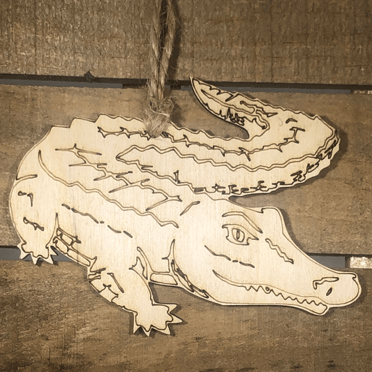 Realistic Alligator Wooden Christmas Ornament - - Cate's Concepts, LLC