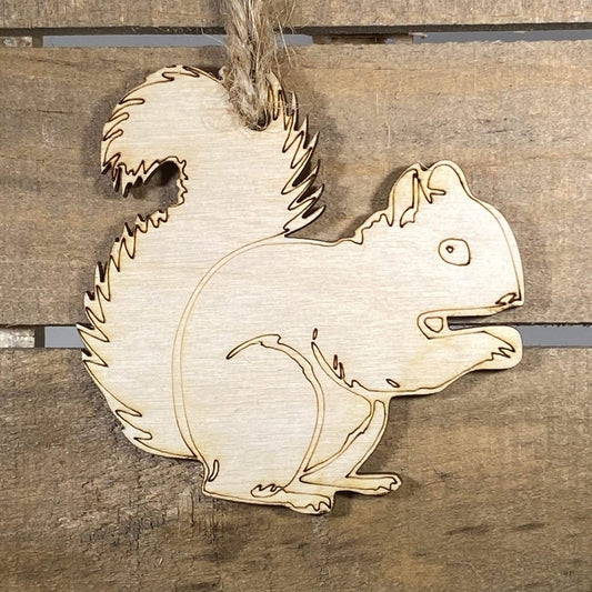 Squirrel Wooden Ornaments - - Cate's Concepts, LLC