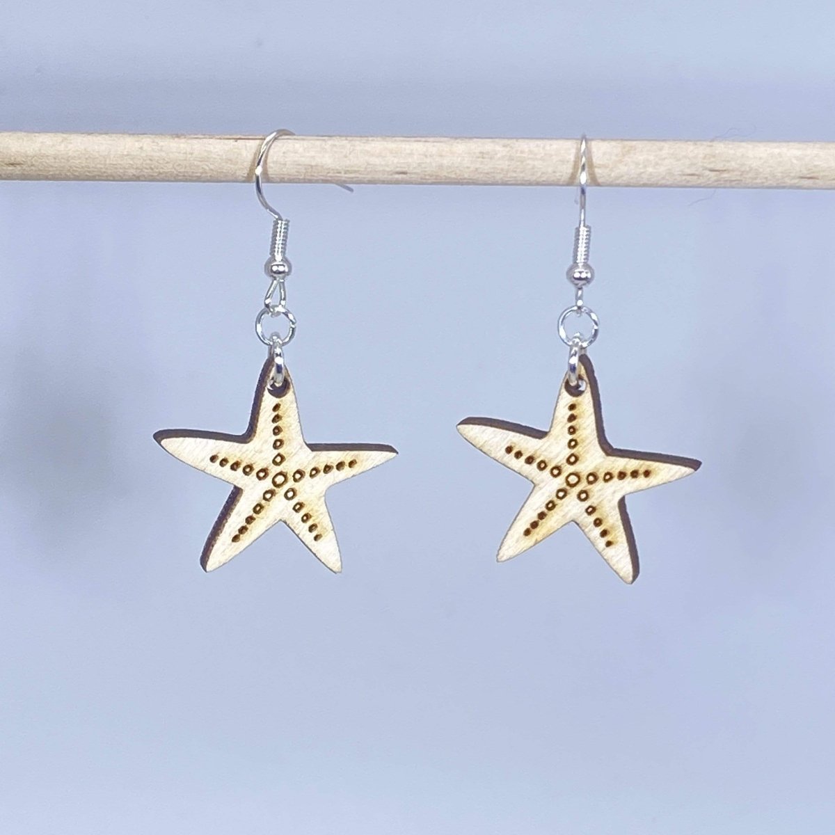 Starfish Wooden Dangle Earrings - - Cate's Concepts, LLC